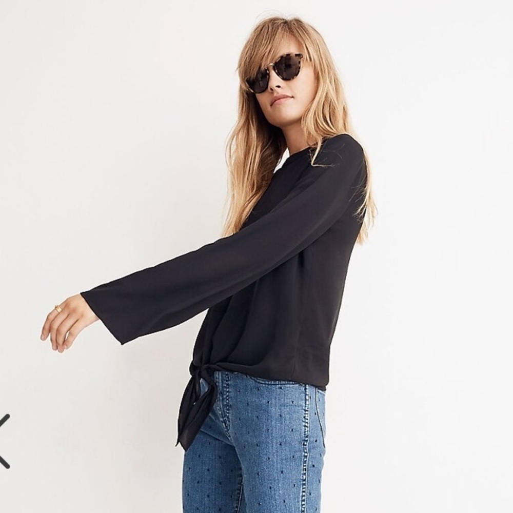 New- Madewell front tie blouse - Picture 2 of 5